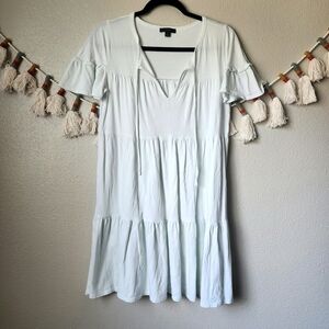 J. Crew Cotton Broken In Jersey Mini Dress Baby Blue Casual Chic Small
